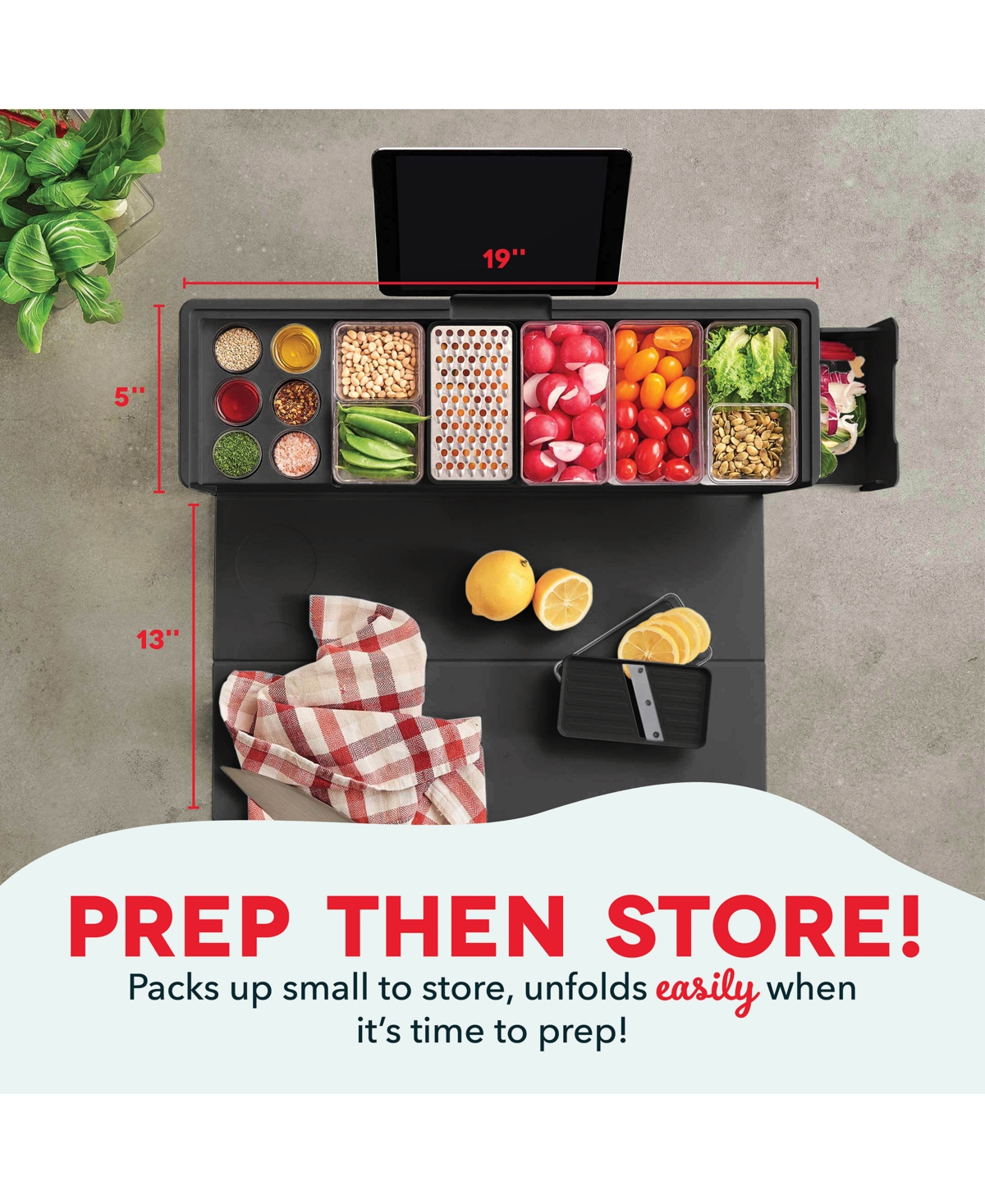 Prepdeck Gen 2 Recipe Prep & Storage Station System In Midnight Black