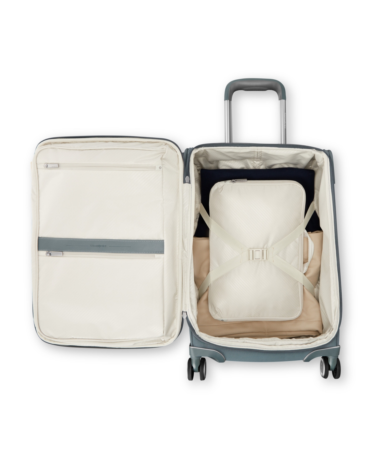 Samsonite Silhouette 18 21" Carry-on Expandable Softside Spinner In Slate Blue