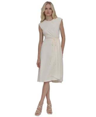 DKNY - Women's Chiffon Cinched-Waist Midi Dress