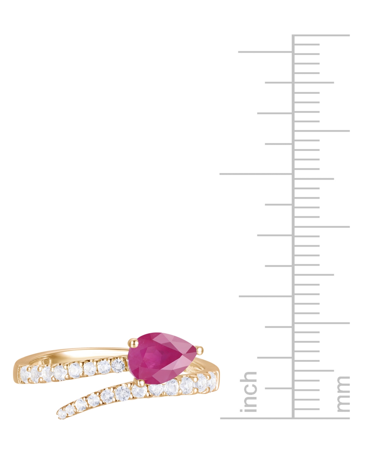 Macy's Emerald (5/8 Ct. T.w.) & Diamond Bypass Ring (1/3 Ct. T.w.) In 14k Yellow Gold (also Available In Ru In Ruby