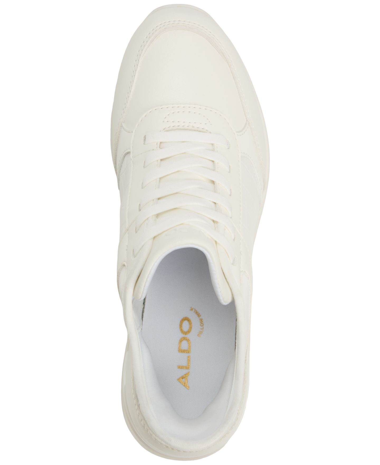 Женские кроссовки ALDO Iconistep Lace-Up Wedge Jogger, цвет: Белый — фото 4