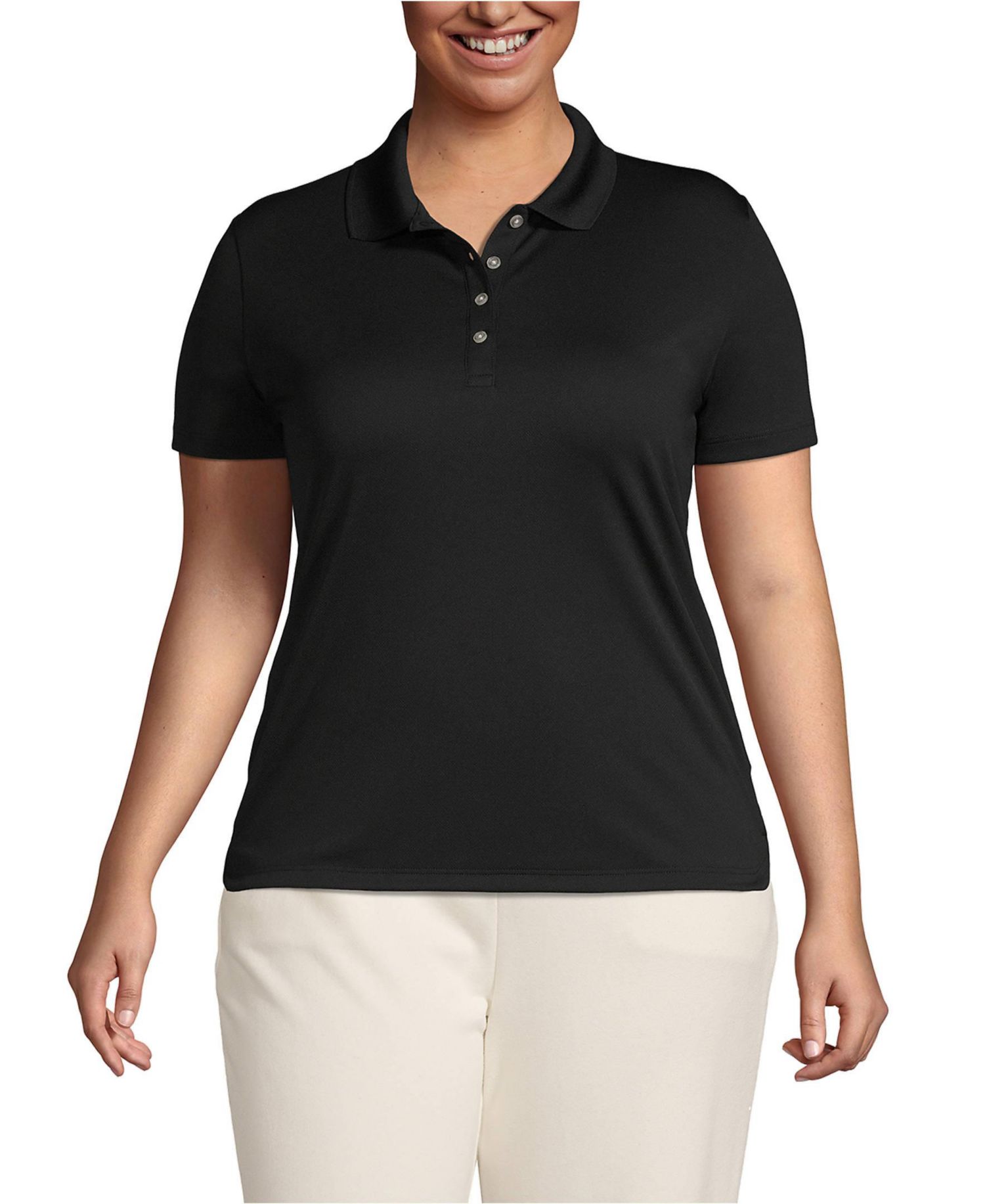 Plus Size Short Sleeve Solid Active Polo