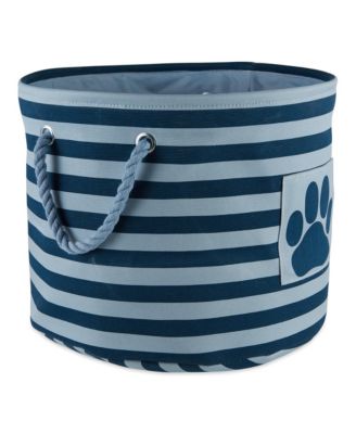 Bone Dry Collapsible Pet Storage Bin Stripe/Paw Patch - Dark navy
