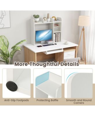 3-Tier Multipurpose Desk Bookshelf with 4 Shelves