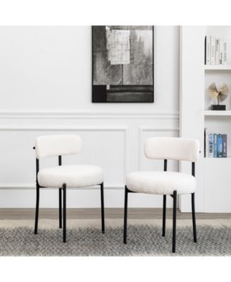  Set of 6 Boucle; Metal Mid-Century Modern Dining Chairs