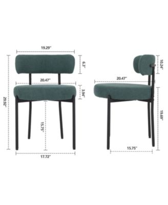  Set of 6 Boucle; Metal Mid-Century Modern Dining Chairs