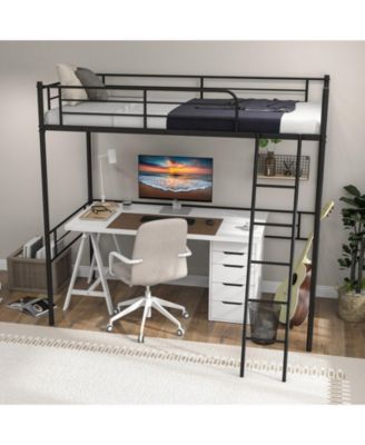 Metal Loft Twin Bed Frame Single High Loft Bed