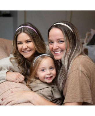 Classic Thin Padded Headband Set - Tan + Purple + Grey