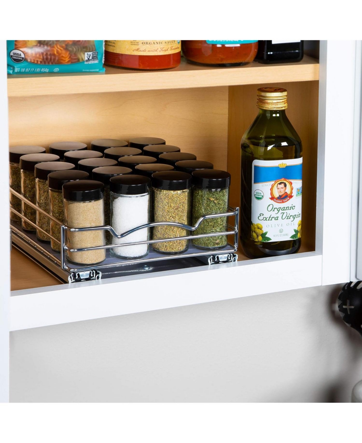 Florida Brands Pull Out Cabinet Organizer for Spices, Cans 8.5 x 10.5 In