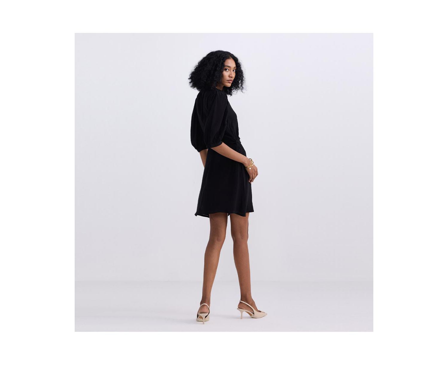 Women's Short Dress with a Waist-tie
