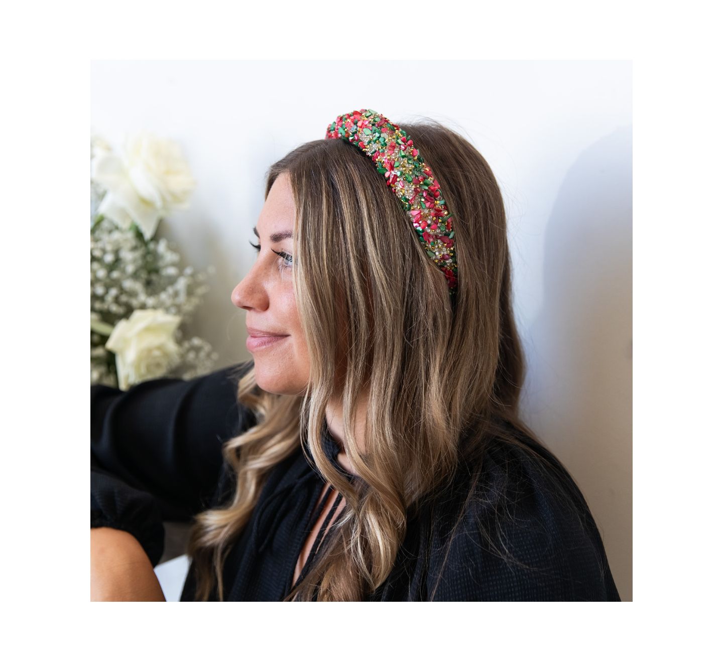 Женские аксессуары для волос Headbands of Hope Limited Edition All That Glitters Headband - Christmas Red + Green — фото 3