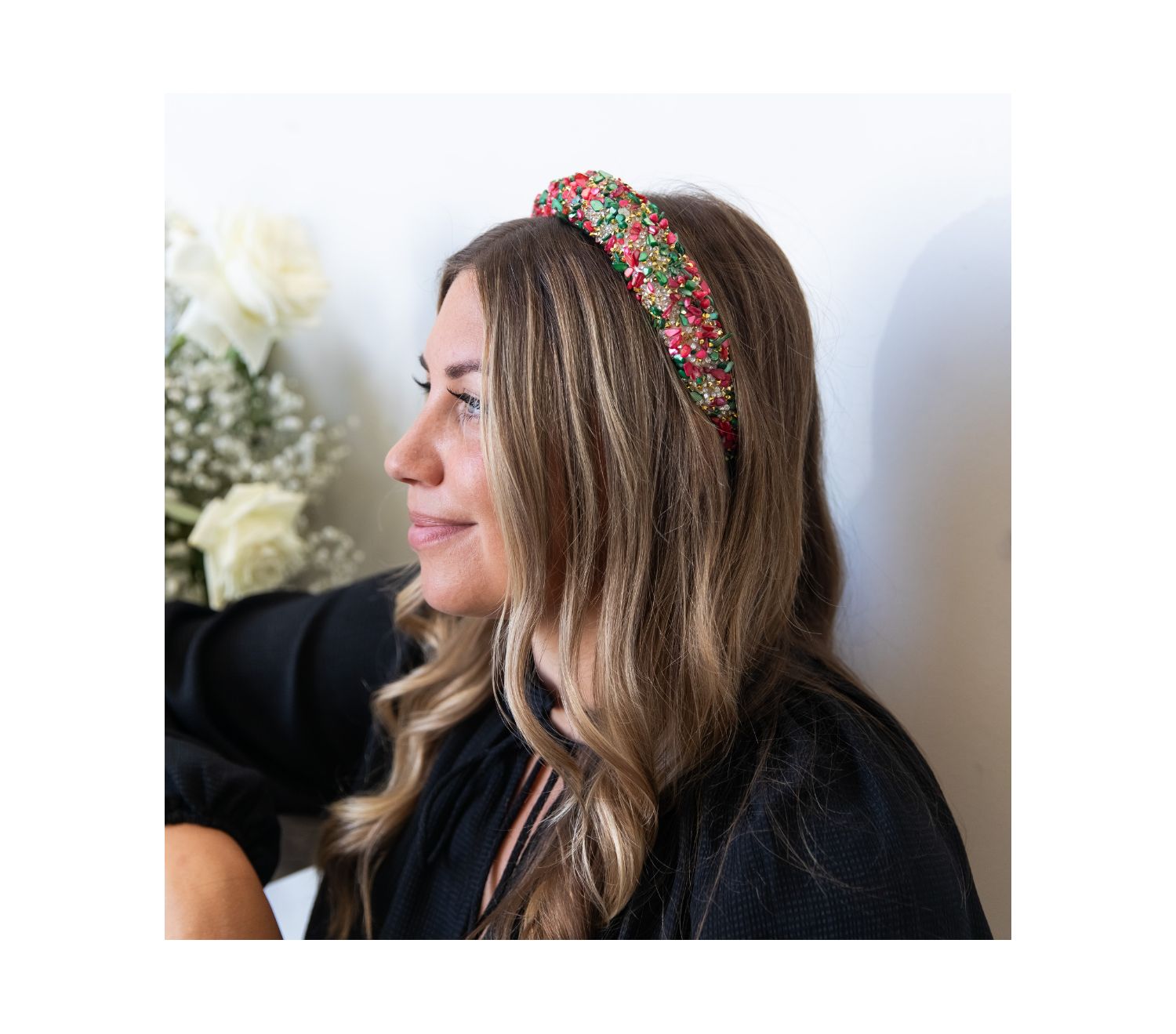 Limited Edition All That Glitters Headband - Christmas Red + Green