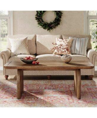 Rectangle Coffee Table, 47-Inch Wood Rectangular Living Room Table, Farmhouse Accent Center Table Low Cocktail Tea Table