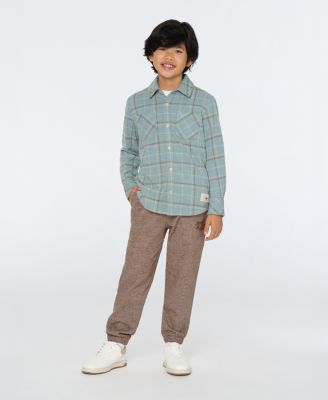 Big Boys Yarn Dye Knit Twill Button Up Shirt