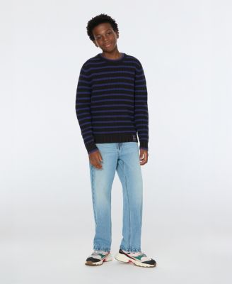 Big Boys Yarn Dye Stripe Crew Neck Sweater