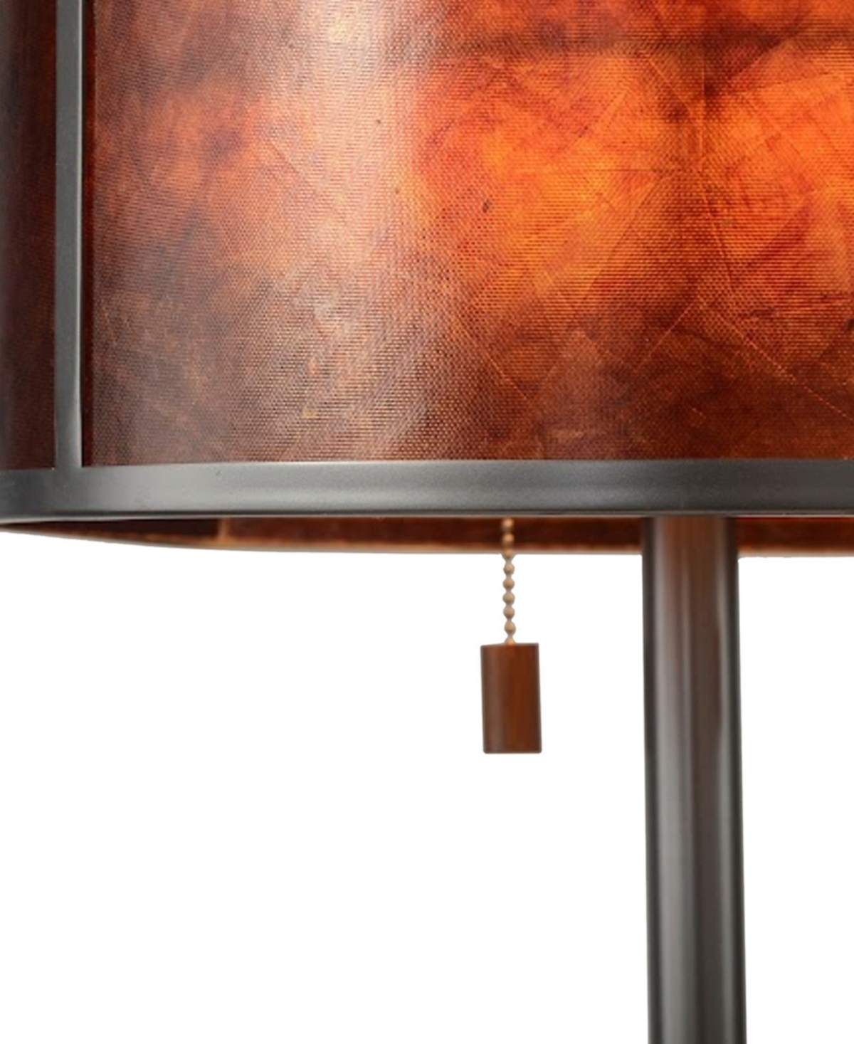 Nova Of California Layers Natural Mica Table Lamp With Dual Pull Chair Switch In Charcoal Grey Wood Gunmetal