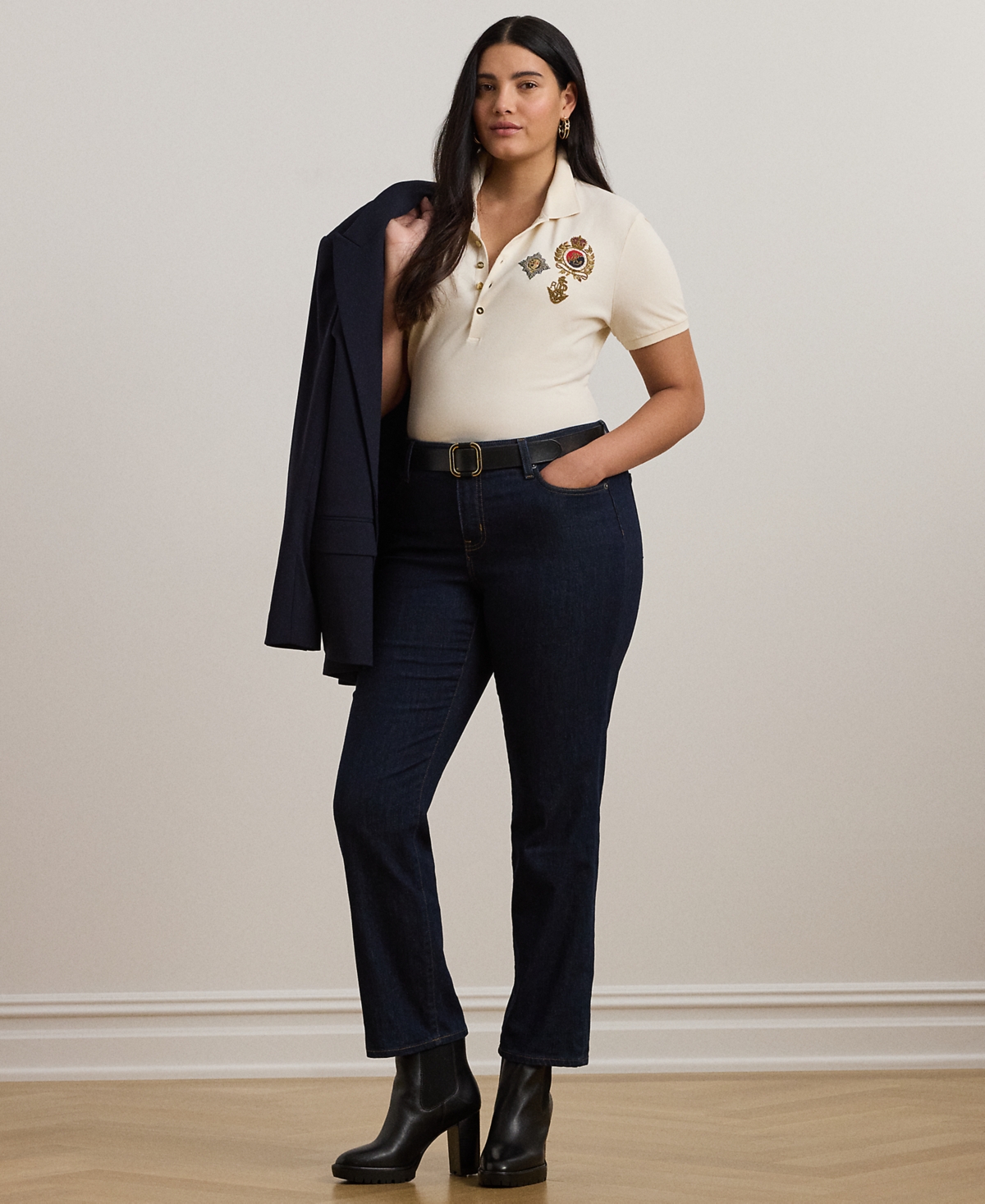 Lauren Ralph Lauren Plus Size Embellished Patch Polo Shirt