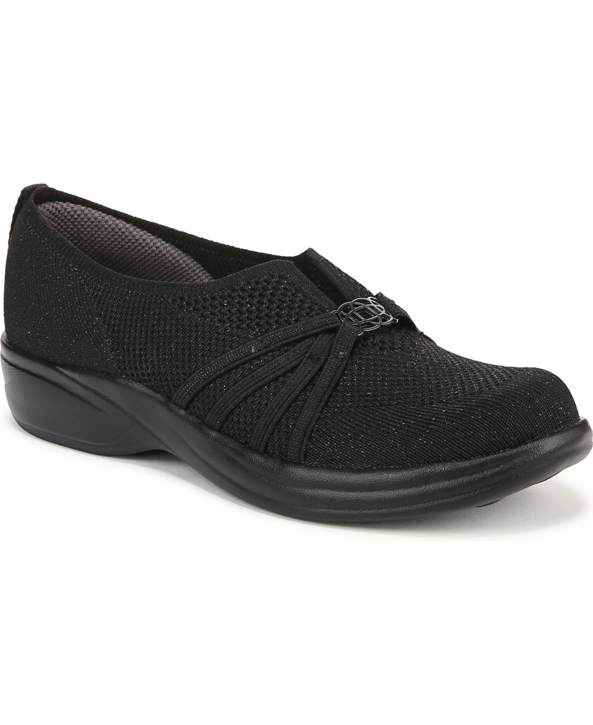 Bzees Lifestride Niche Knit Slip-on Sneaker In Black Knit Fabric