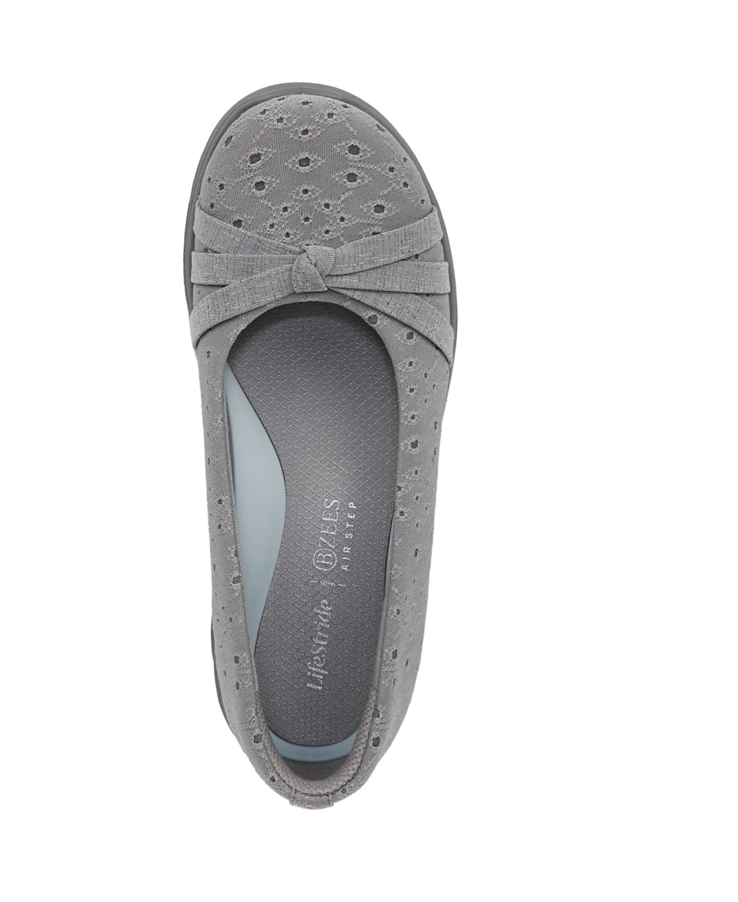 Женские балетки LifeStride Gem 2 Washable Round Toe Ballerina Flats, цвет: Серый с принтом — фото 4