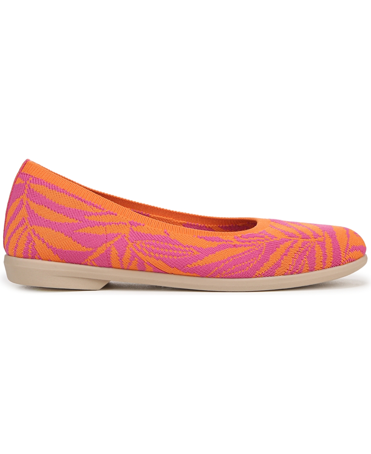 Bzees Women's Kit 2 Washable Round Toe Ballerina Flats In Paradise Pink Knit Fabric