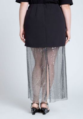 Women's Plus Size Sparkly Twofer Skirt