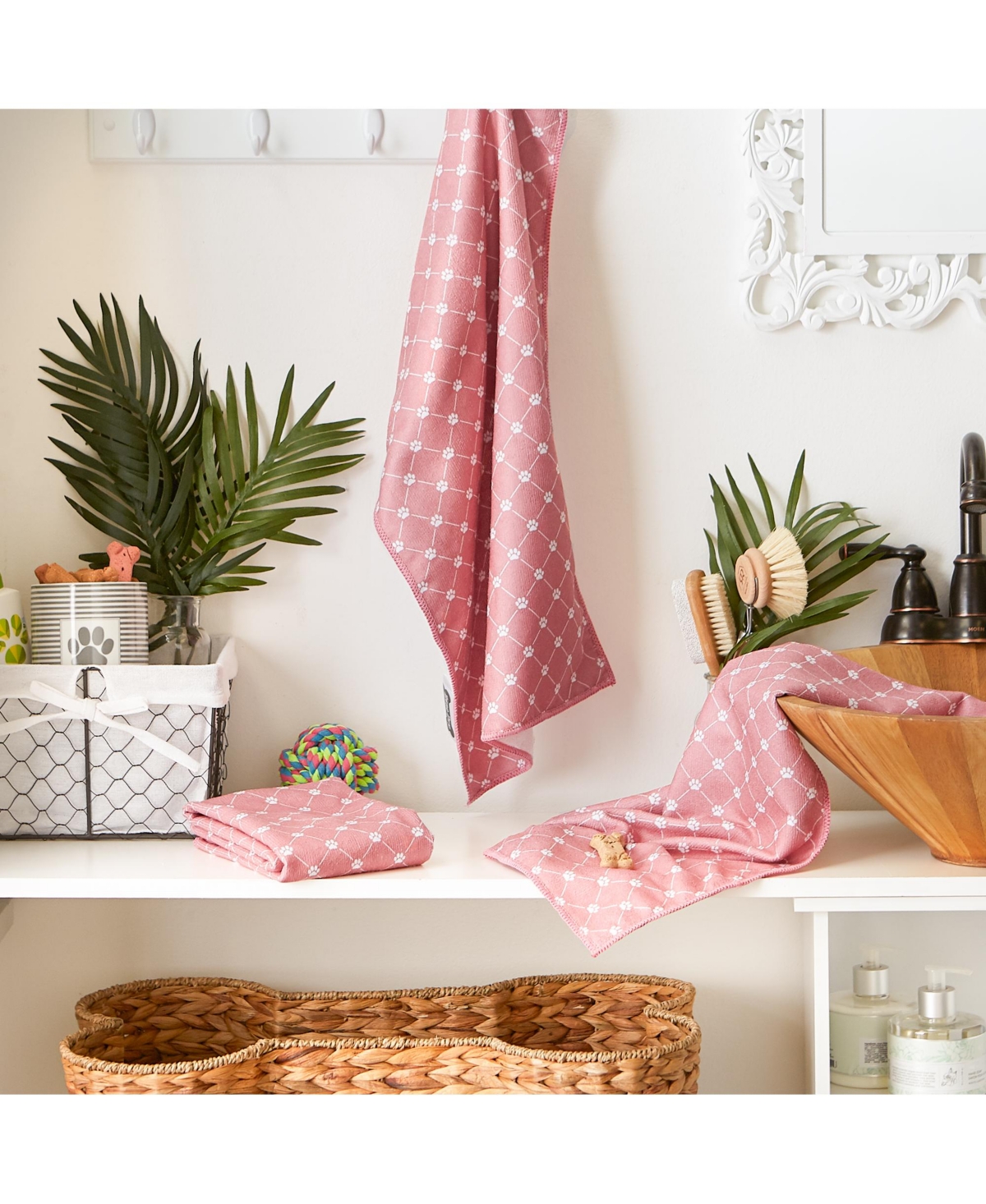 Bone Dry Microfiber Trellis Printed Pet Towel 3 Piece Set