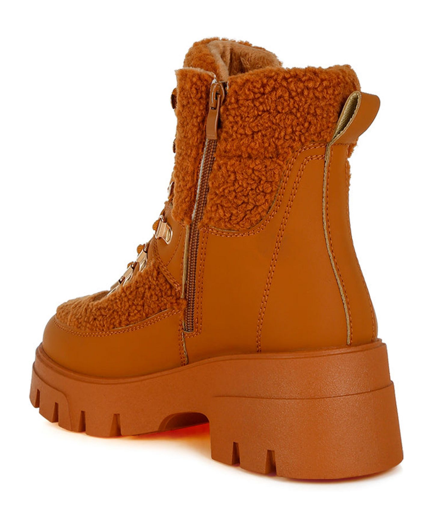 Женские ботинки London Rag Wellerman Faux Fur Detail Chunky Hiker, цвет: Бежевый / Хаки — фото 2