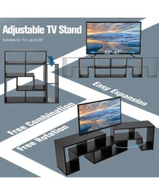 GOUUN 3 Pieces Adjustable TV Stand for TVs up to 65 Inch with Shelves