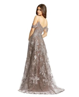 Women's Embellished Cold Shoulder Sweetheart A Line Gown
