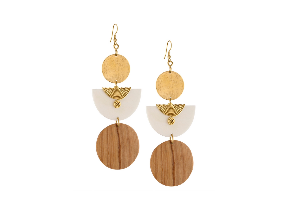 Kazuri Earrings - Ivory