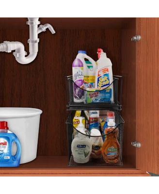 Metal Mesh Cabinet Organizer with Pull-Out Drawers - Ideal for Countertop, Cabinet, Pantry, Under the Sink, Desktop and More (Black 1 Drawer