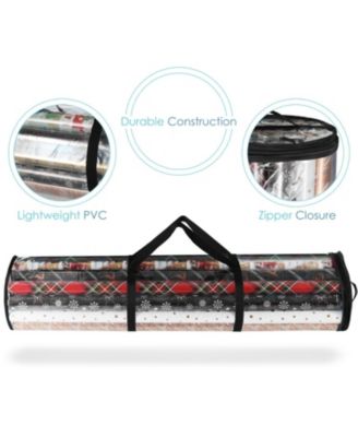Premium Holiday Gift Wrapping Paper Storage Organizer Bag - Fits Up To 14 Rolls of 40”