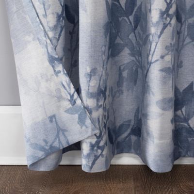 Hilary Watercolor Floral Linen Blend Semi-Sheer Rod Pocket Curtain Panel