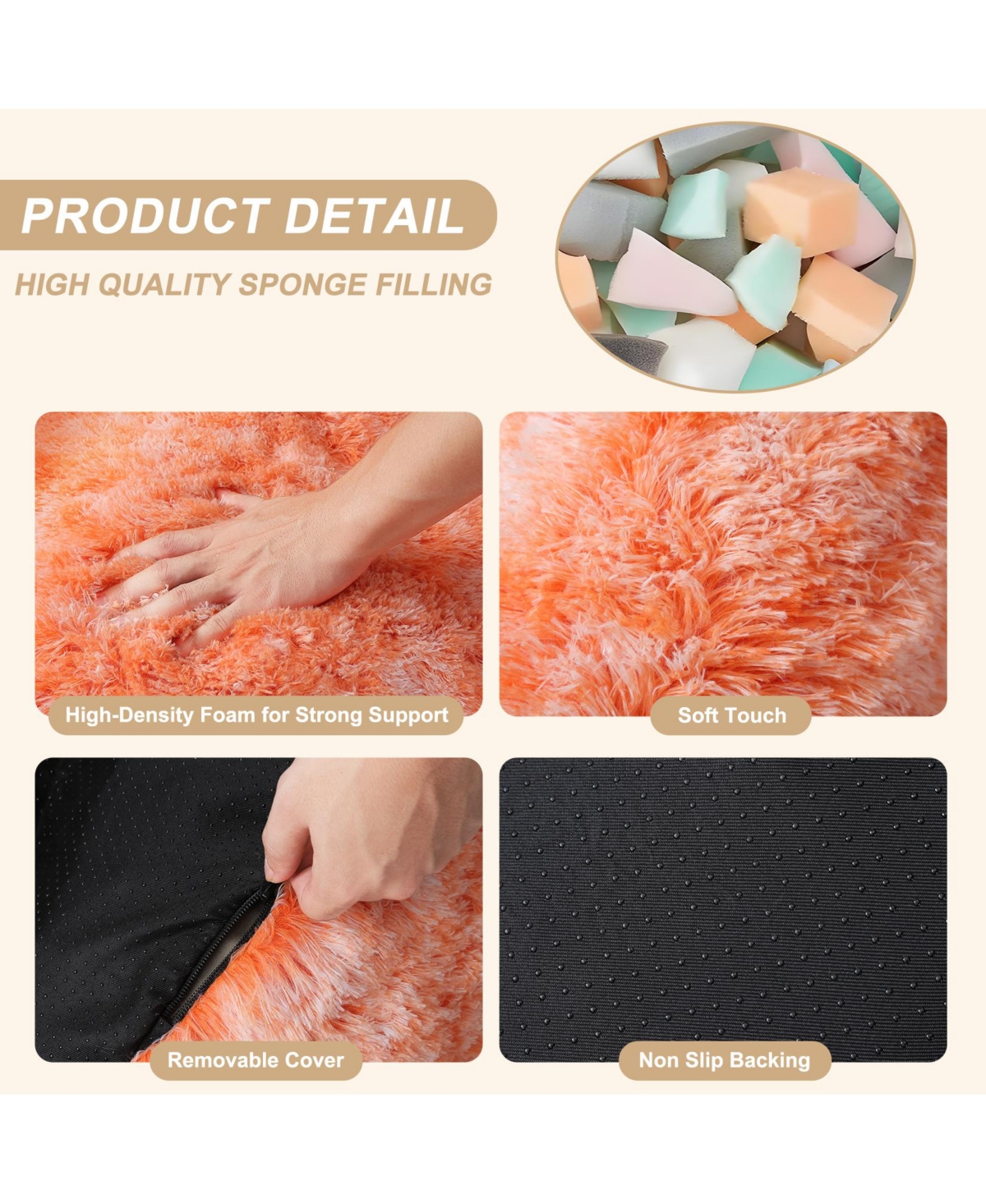 gaomon Faux Fur Bean Bag Chair for Adults, Soft Plush Couch with Armrests, Fluffy Lazy Sofa for Living Room & Reading