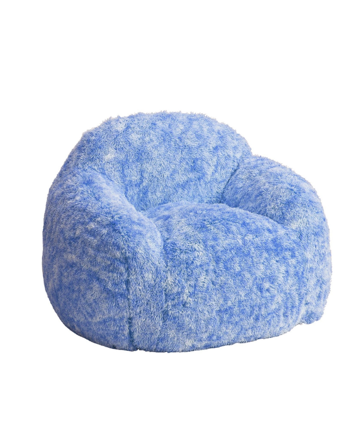 gaomon Faux Fur Bean Bag Chair for Adults, Soft Plush Couch with Armrests, Fluffy Lazy Sofa for Living Room & Reading - Blue
