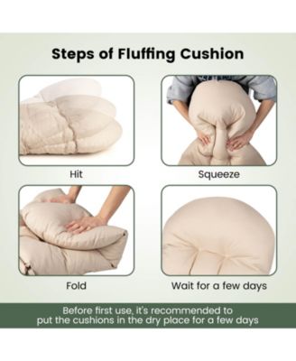 Patio Adirondack Chair Cushion with Fixing Straps and Seat Pad