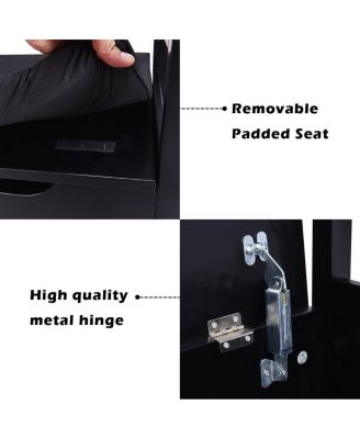 34.5 ×15.5 ×19.5 Inch Shoe Storage Bench with Cushion Seat for Entryway