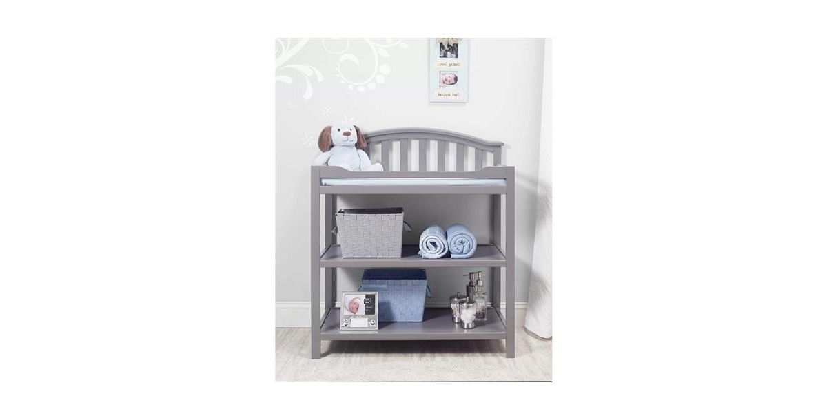 Slickblue Wood Finish Baby Toddler Changing Table with Changing Pad Stylish and Functional Design