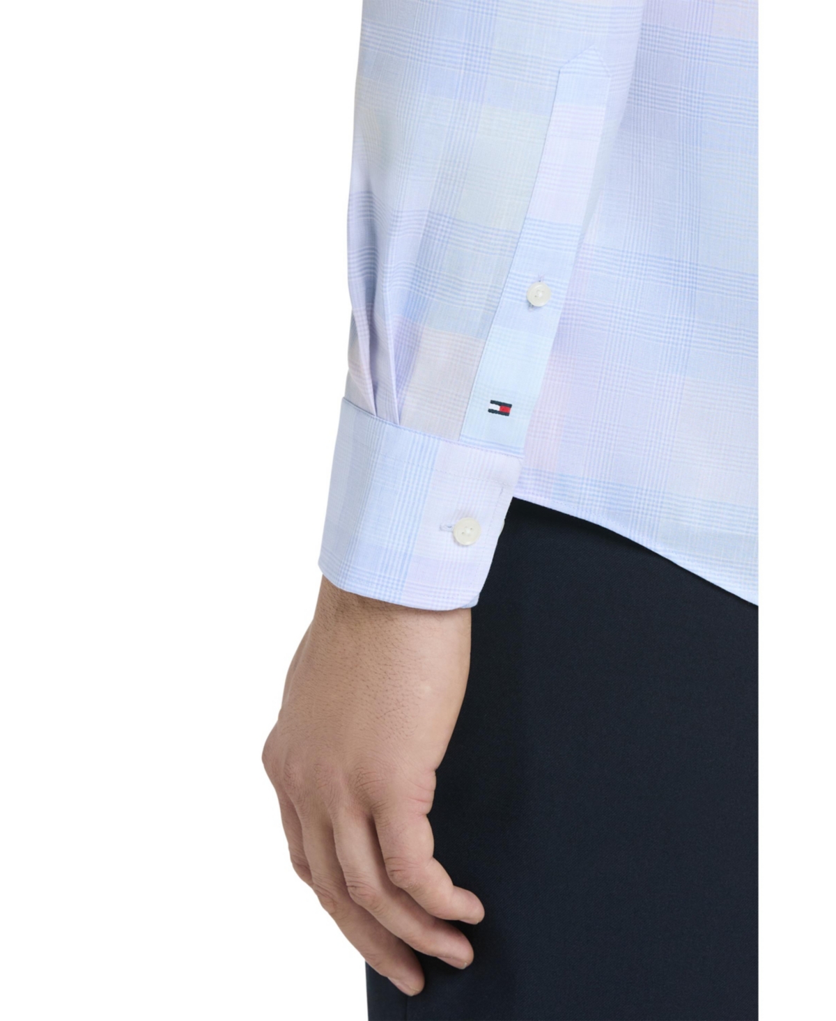Tommy Hilfiger Mens Regular Fit Dress Shirt In Purple Multi