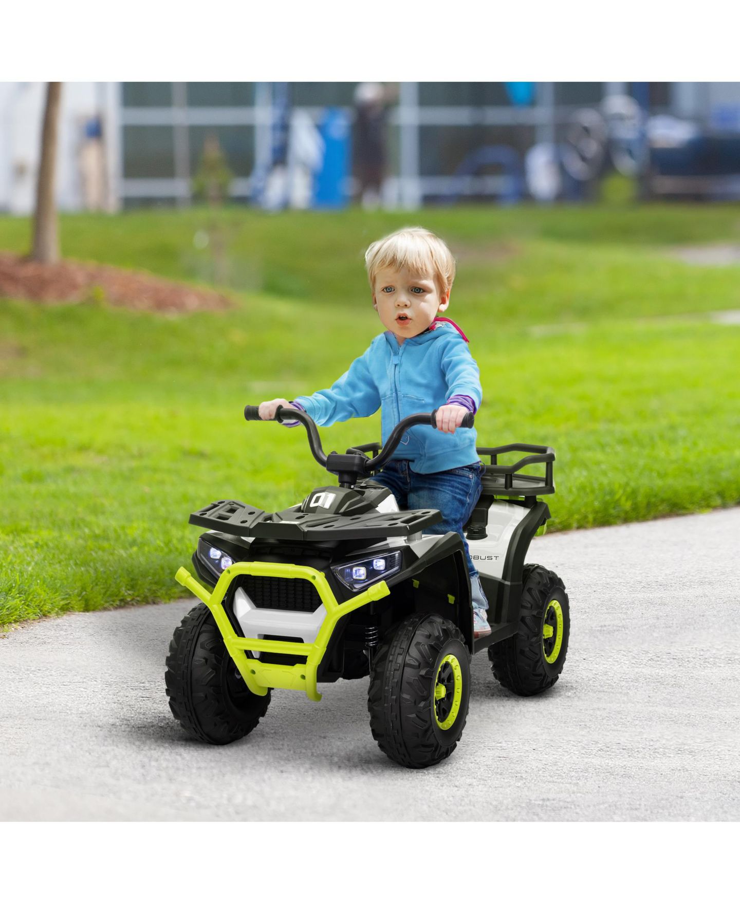 Детская игрушка Qaba 12V Kids ATV 4-Wheel Suspension Ride-On Quad, 66 lbs, Ages 3+, цвет: Зелёный — фото 9