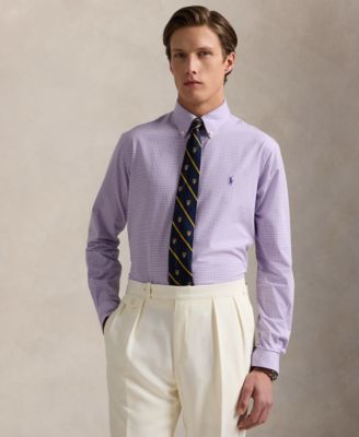 Men's Classic-Fit Gingham Stretch Poplin Shirt
