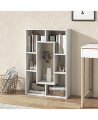24" 7-Cube Geometric Bookshelf Modern Decorative Open Bookcase