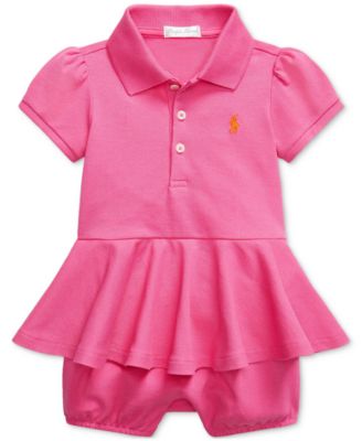 Baby Warm Polo Quilted Apricot Romper main image 0