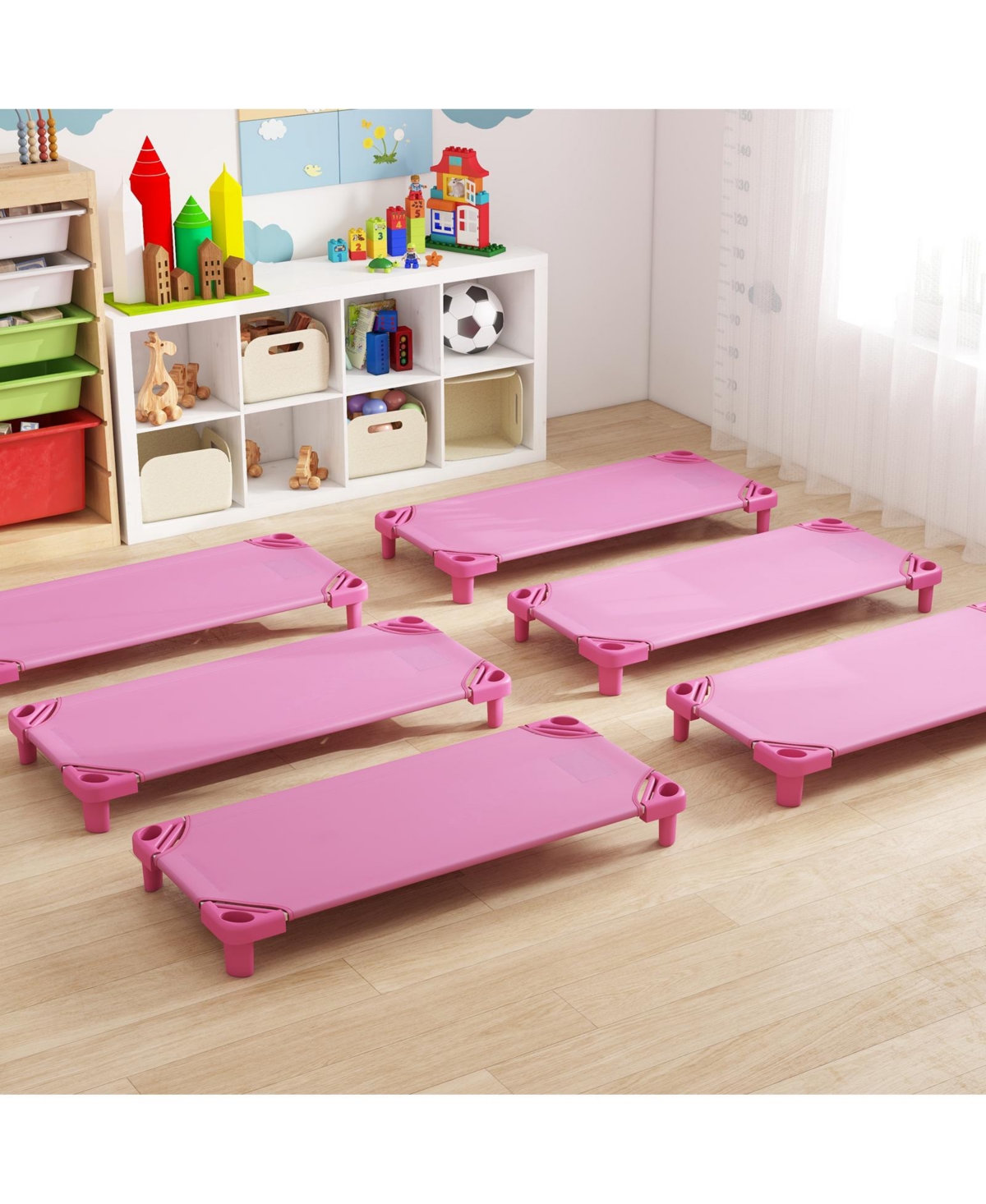 Gouun Kids Stackable Daycare Cot Pack of 6 with Detachable Oxford Cloth
