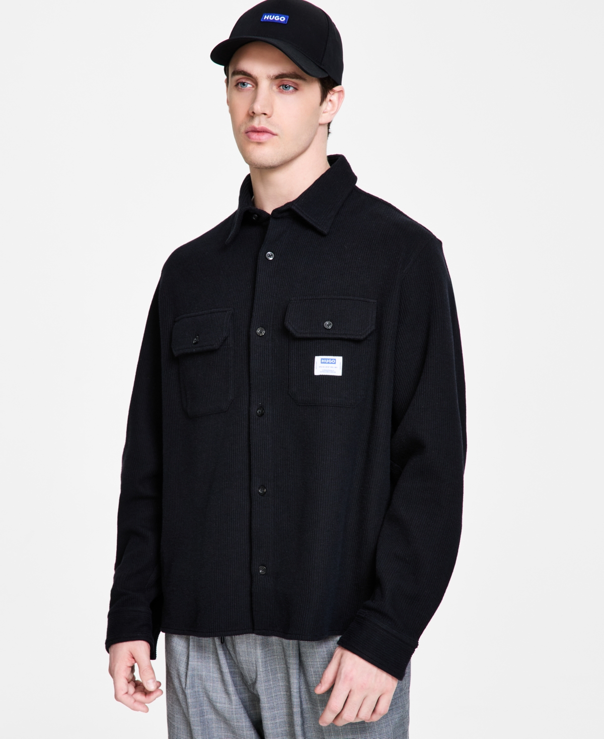Hugo Boss Hugo By  Men's Oversized-fit Shirt Jacket In Black