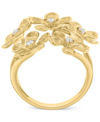 EFFY&reg; Diamond Floral Ring (1/5 ct. t.w.) in 14k Gold
