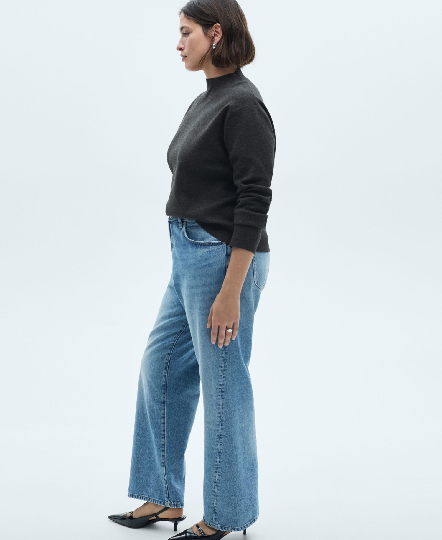 Women's Perkins-Neck Knitted Sweater