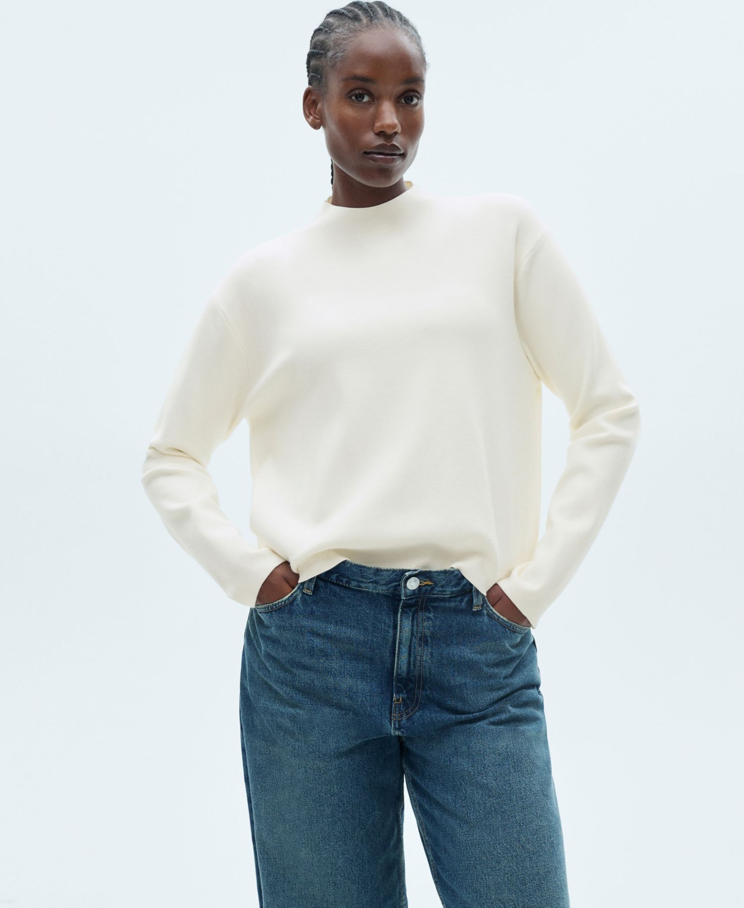 Women's Perkins-Neck Knitted Sweater
