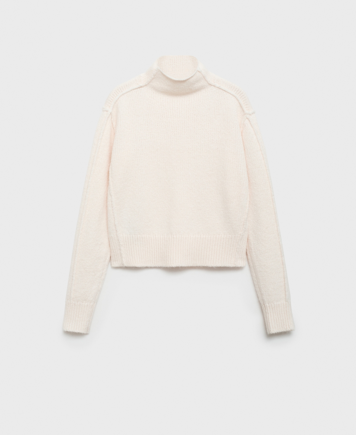 Mango Women's Seams Detail Perkins-Neck Sweater