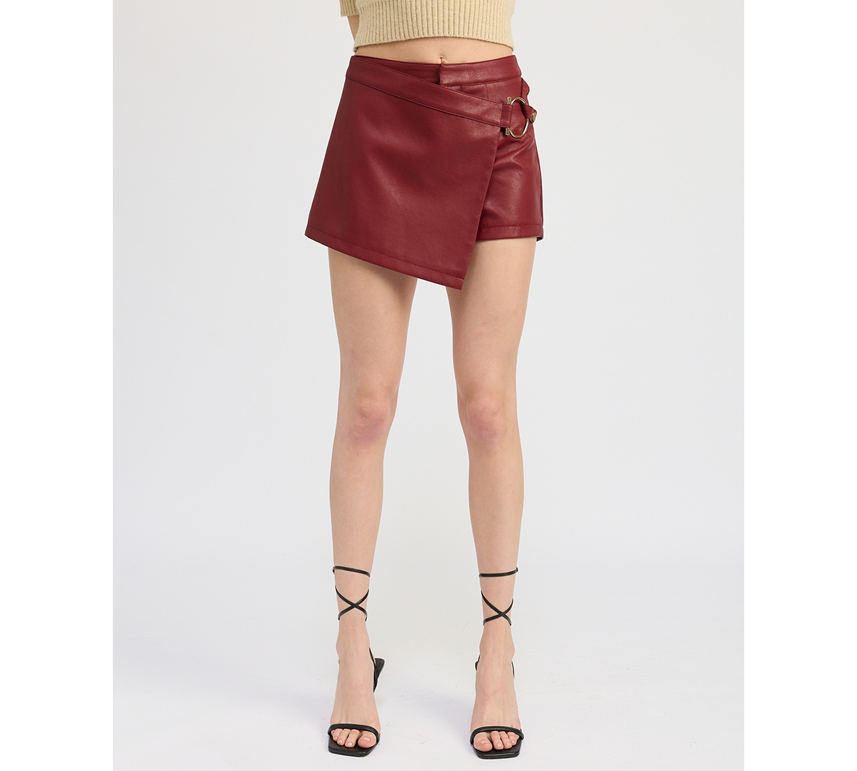 EN SAISON WOMEN'S CAMPBELL FAUX-LEATHER SKORT 